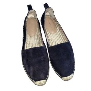 Banana Republic navy blue suede leather espadrille slip on size 8
